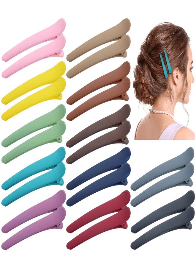 Dizila 24 Pack/12 Pairs 3" Plastic Matte Hair Clips for Styling Sectioning Salon Duckbill Alligator Hair Clips Non-Slip Hair Pins Barrettes Accessories for Women Girls Thin Thick - Image 1